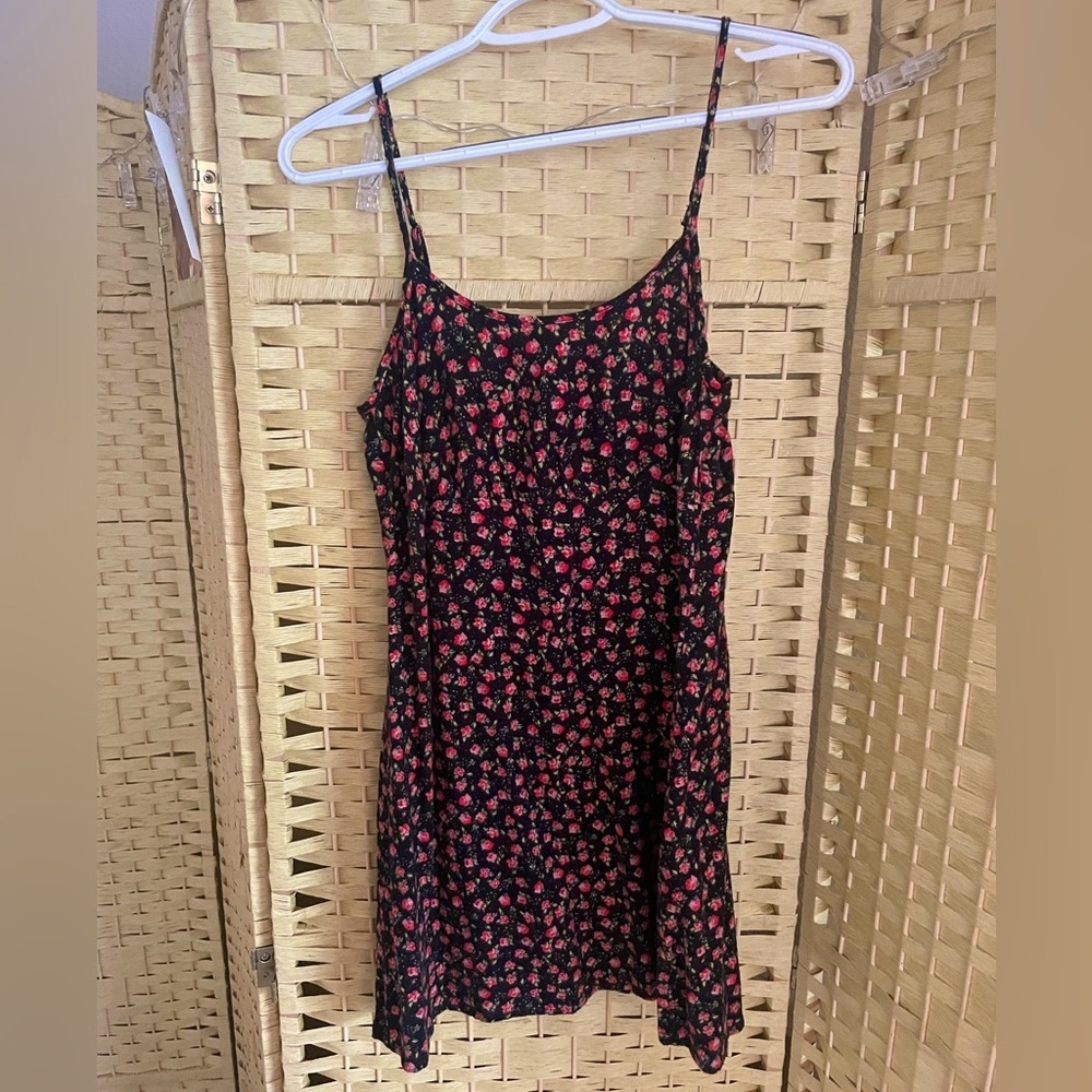 Wild Fable Pink and Black Floral Sundress